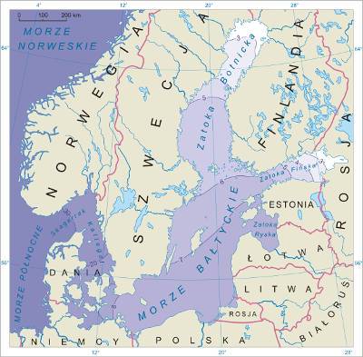 The map of the Baltic Sea