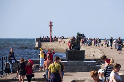 The Eastern stone pier in Ustka harbour